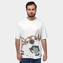 Футболка оверсайз мужская Shiba Inu, цвет: 3D-принт — фото 2