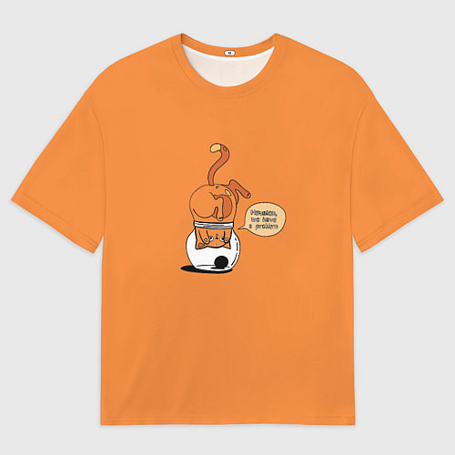 Мужская футболка оверсайз Хьюстон, у нас проблемы! / 3D-принт – фото 1