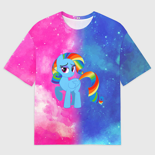 Мужская футболка оверсайз Радуга Дэш / 3D-принт – фото 1