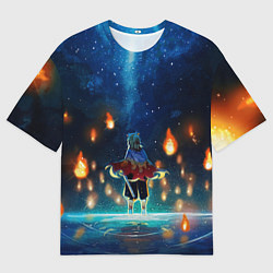 Футболка оверсайз мужская Ренгоку Кёджуро Клинок демонов, цвет: 3D-принт