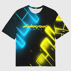Мужская футболка оверсайз CYBERPUNK2077 КИБЕРПАНК