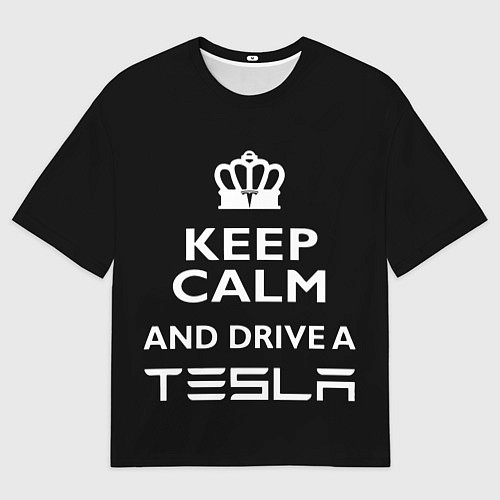 Мужская футболка оверсайз Drive a Tesla! / 3D-принт – фото 1