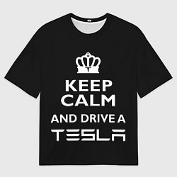 Мужская футболка оверсайз Drive a Tesla!