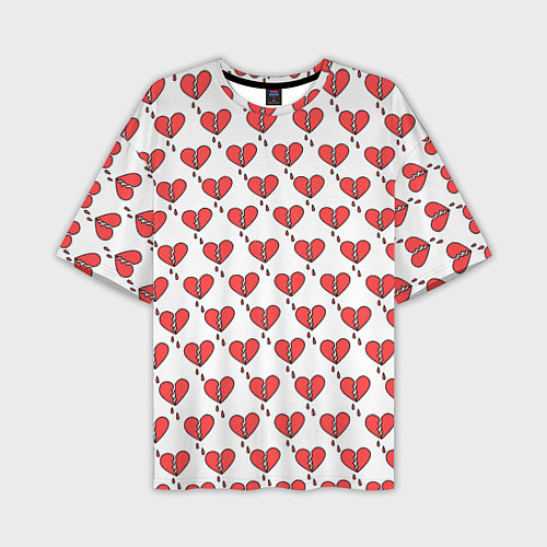 Мужская футболка оверсайз Разбитое Сердце / 3D-принт – фото 1
