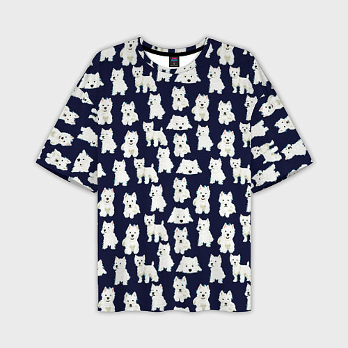 Мужская футболка оверсайз Собаки Пушистики / 3D-принт – фото 1