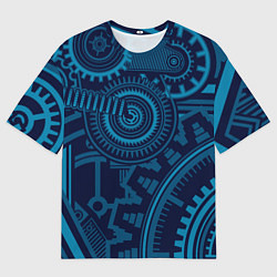Футболка оверсайз мужская Steampunk Mechanic Blue, цвет: 3D-принт