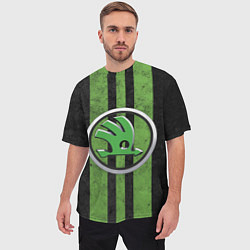 Футболка оверсайз мужская Skoda Green Logo Z, цвет: 3D-принт — фото 2