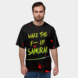 Футболка оверсайз мужская WAKE THE F*** UP SAMURAI, цвет: 3D-принт — фото 2