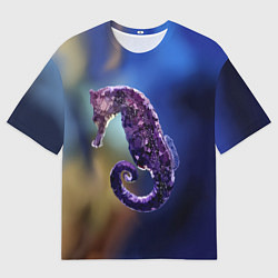 Футболка оверсайз мужская Морской конёк, цвет: 3D-принт