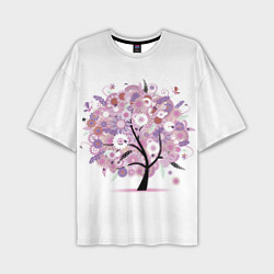 Мужская футболка оверсайз Цветочное Дерево