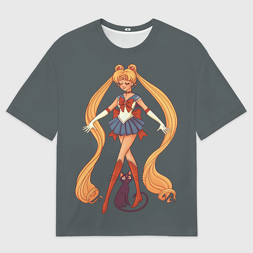 Мужская футболка оверсайз Sailor Moon Сейлор Мун / 3D-принт – фото 1