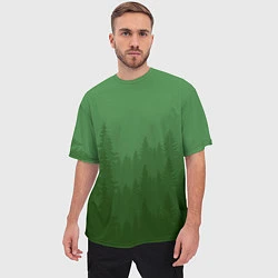 Футболка оверсайз мужская Зеленый Лес, цвет: 3D-принт — фото 2