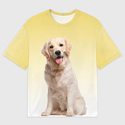 Мужская футболка оверсайз Лабрадор ретривер пес