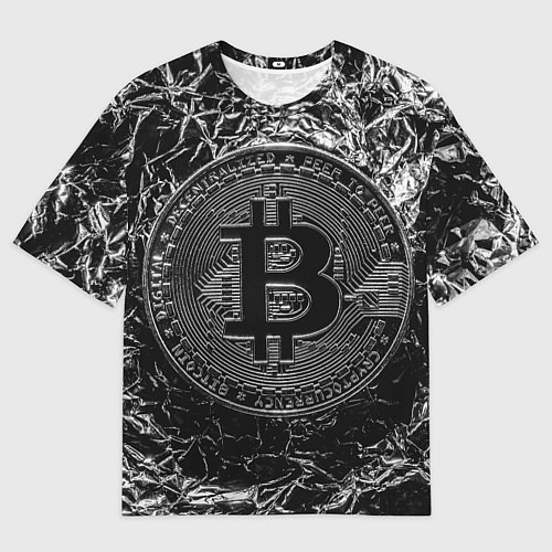 Мужская футболка оверсайз БИТКОИН BITCOIN / 3D-принт – фото 1