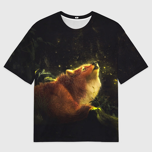 Мужская футболка оверсайз Лисица / 3D-принт – фото 1