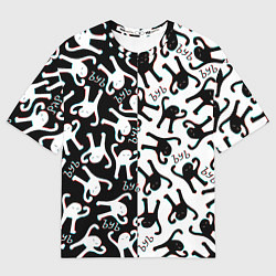 Футболка оверсайз мужская МЕМ КОТ ЪУЪ СЪУКА, цвет: 3D-принт