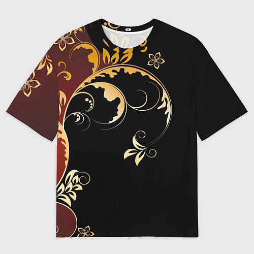 Мужская футболка оверсайз Узор - Хохлома / 3D-принт – фото 1