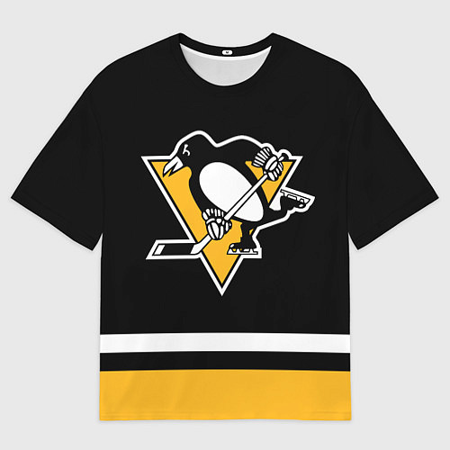 Мужская футболка оверсайз Питтсбург Пингвинз Форма1 / 3D-принт – фото 1
