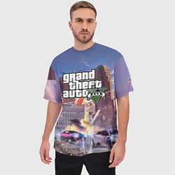 Футболка оверсайз мужская ЭКШЕН Grand Theft Auto V, цвет: 3D-принт — фото 2