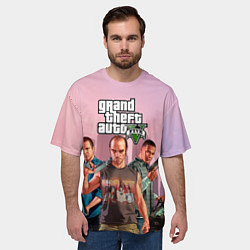 Футболка оверсайз мужская Персонажи ГТА 5, цвет: 3D-принт — фото 2