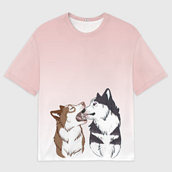 Мужская футболка оверсайз Хаски играют