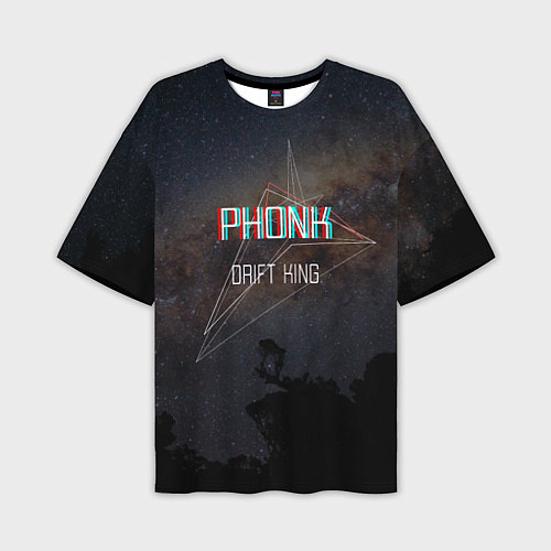 Мужская футболка оверсайз PHONK Drift King фонк дрифт / 3D-принт – фото 1
