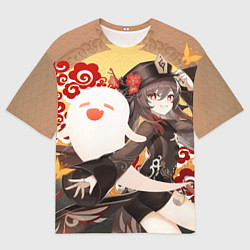 Мужская футболка оверсайз GENSHIN IMPACT HU TAO