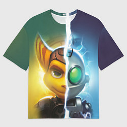 Мужская футболка оверсайз Рэтчет и Кланr