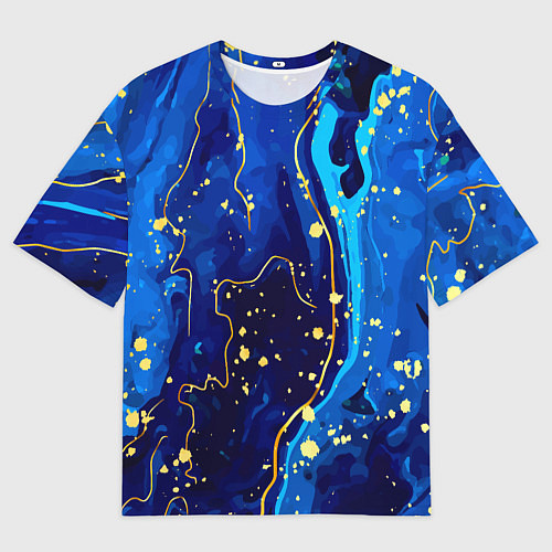 Мужская футболка оверсайз СИНИЙ ГРАНИТ / 3D-принт – фото 1