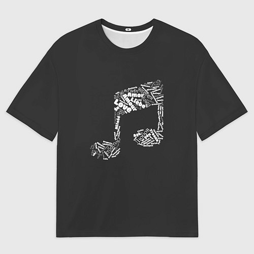 Мужская футболка оверсайз Music is Love / 3D-принт – фото 1