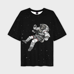 Футболка оверсайз мужская Скелет Космонавт, цвет: 3D-принт