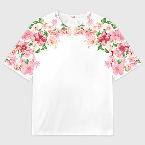 Мужская футболка оверсайз Цветы / 3D-принт – фото 1
