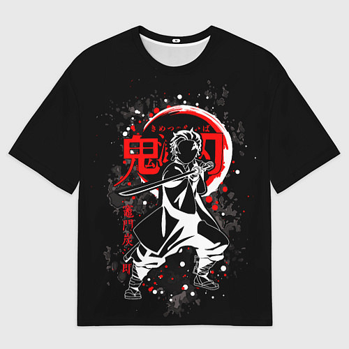 Мужская футболка оверсайз Клинок рассекающий демонов / 3D-принт – фото 1