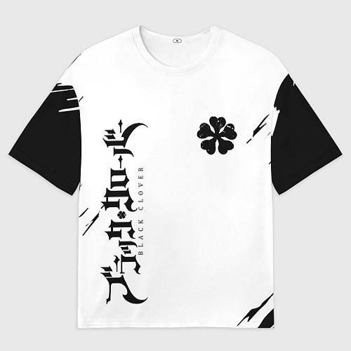 Мужская футболка оверсайз Черный клеывер аниме / 3D-принт – фото 1