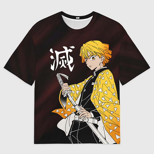 Мужская футболка оверсайз КЛИНОК РАССЕКАЮЩИЙ ДЕМОНОВ / 3D-принт – фото 1