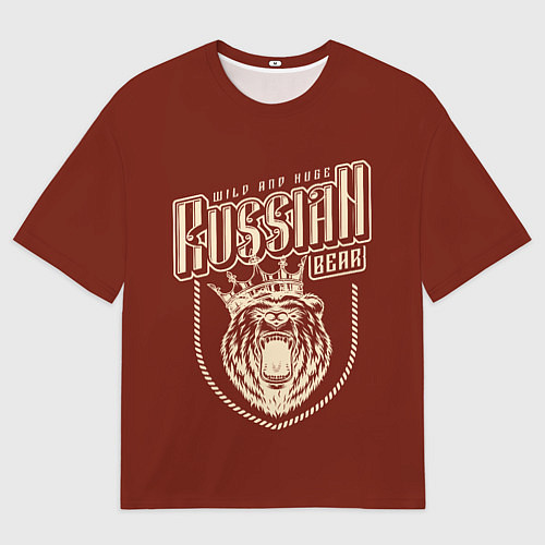 Мужская футболка оверсайз Русский медведь в короне / 3D-принт – фото 1