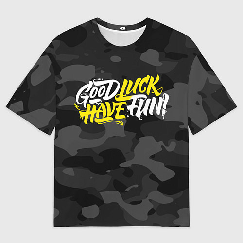Мужская футболка оверсайз GLHF ГЛХФ Камуфляж / 3D-принт – фото 1