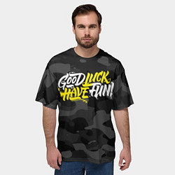 Футболка оверсайз мужская GLHF ГЛХФ Камуфляж, цвет: 3D-принт — фото 2