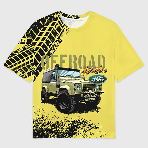 Мужская футболка оверсайз LAND ROVER / 3D-принт – фото 1
