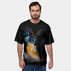 Футболка оверсайз мужская Лиса в маске, цвет: 3D-принт — фото 2