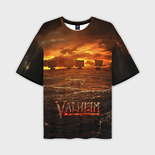 Мужская футболка оверсайз Valheim Корабли / 3D-принт – фото 1
