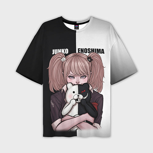 Мужская футболка оверсайз MONOKUMA JUNKO / 3D-принт – фото 1