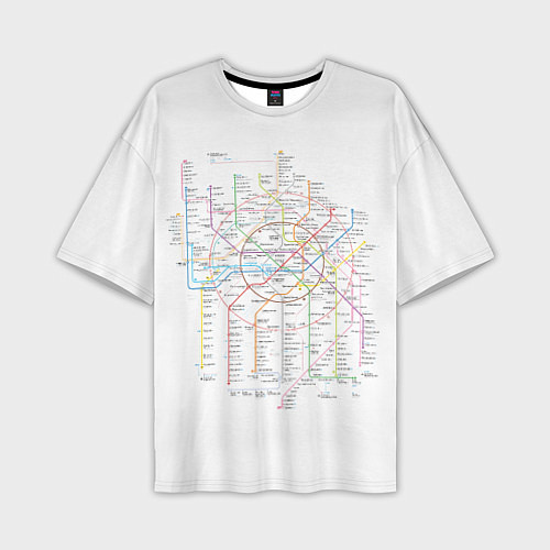 Мужская футболка оверсайз Схема метро, МЦК, МЦД 2021 / 3D-принт – фото 1