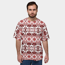 Футболка оверсайз мужская Русские народные узоры, цвет: 3D-принт — фото 2