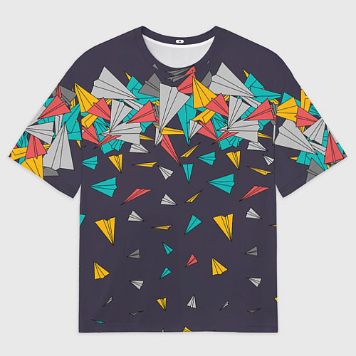 Мужская футболка оверсайз Самолётики / 3D-принт – фото 1
