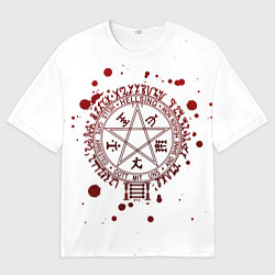 Мужская футболка оверсайз Хеллсинг, Печать Алукарда