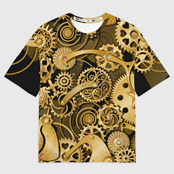 Футболка оверсайз мужская Стимпанк механизмы шестеренки, цвет: 3D-принт