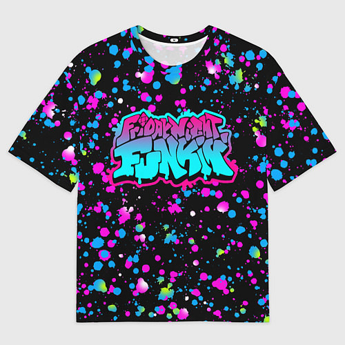 Мужская футболка оверсайз FRIDAY NIGHT FUNKIN NEON / 3D-принт – фото 1
