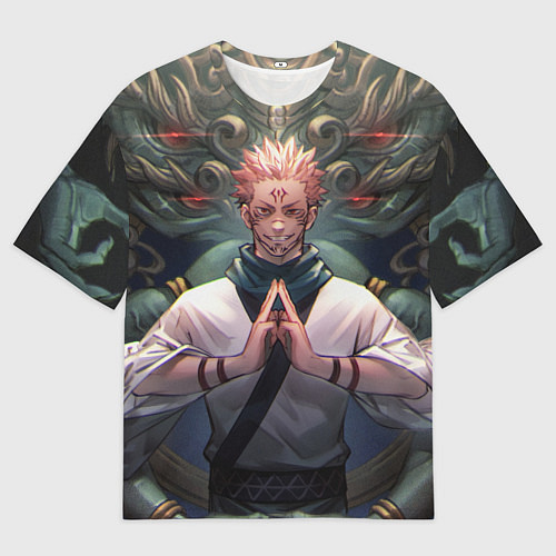 Мужская футболка оверсайз МАГИЧЕСКАЯ БИТВА SUKUNA / 3D-принт – фото 1