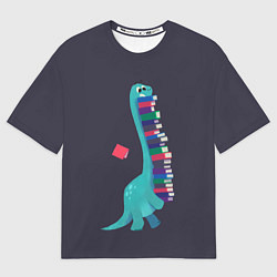 Мужская футболка оверсайз Book Dinosaur